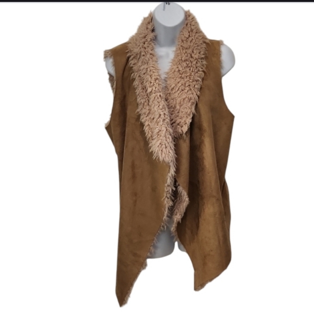 Taylor and Sage Sherpa Lined Faux Suede Vest